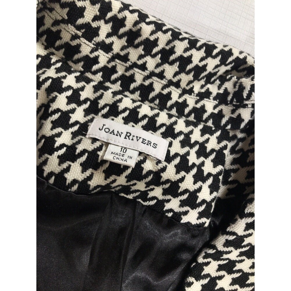 Joan Rivers Women’s Vintage Black Herringbone, Elbow Patch Blazer Size 10 - Picture 7 of 9
